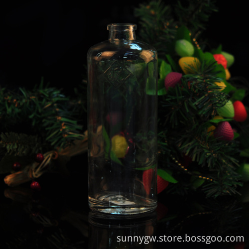 500ml clear long body glass wine bottle